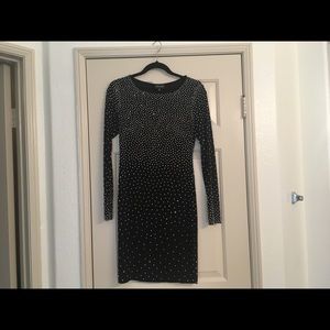 Sparkling stretchy black cocktail dress